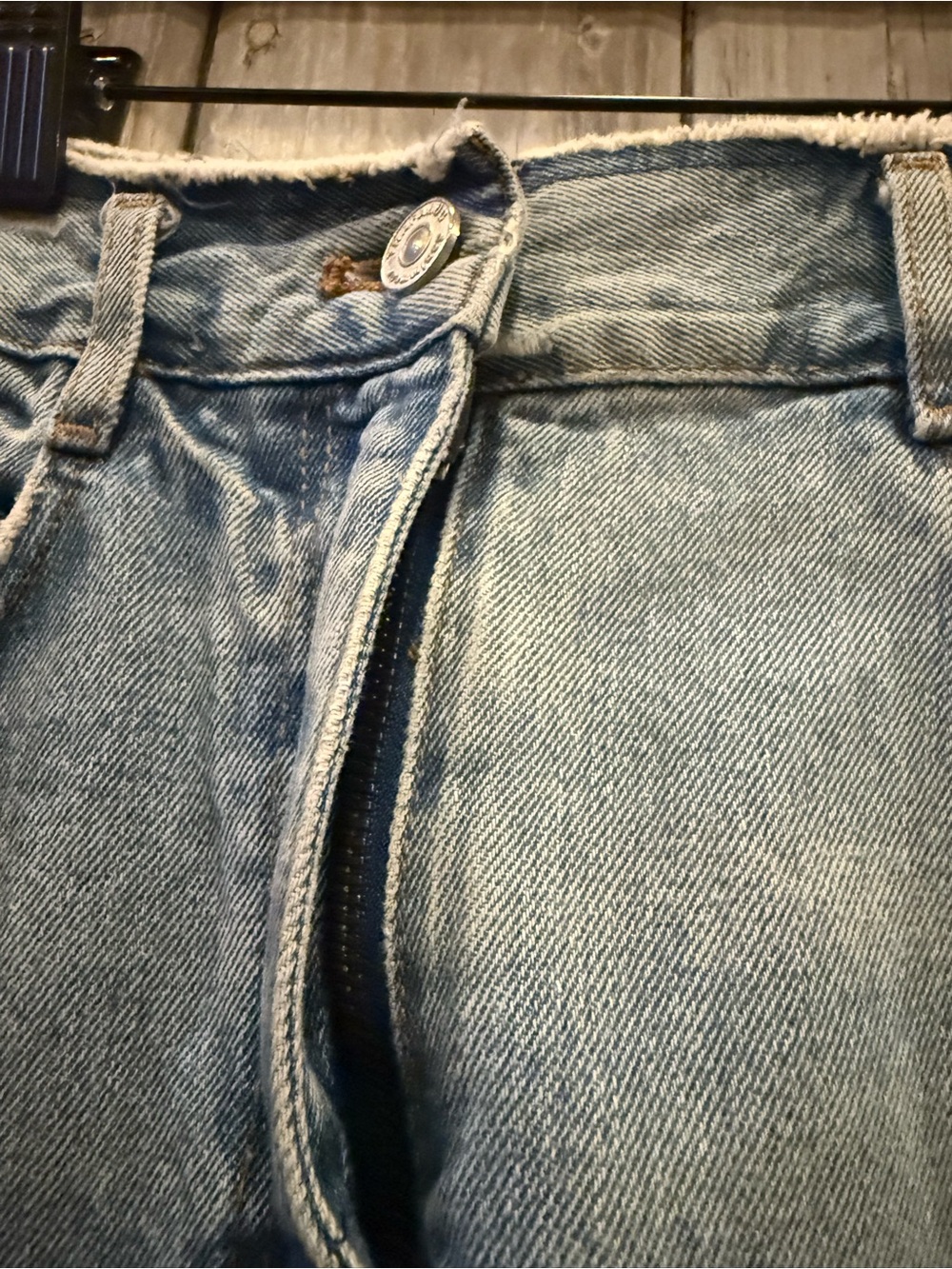 Zara Light Blue Asymmetrical Distressed Denim Skirt - Picture 6 of 9